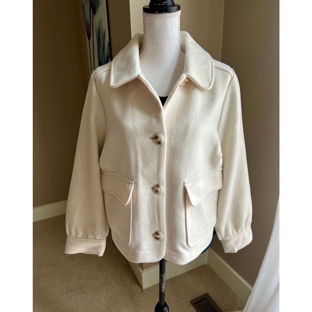 NWT Lauren Conrad cream wool blend jacket size 0X
